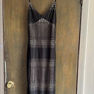 Frederick's of Hollywood Black Spaghetti Strap Slip Maxi Dress